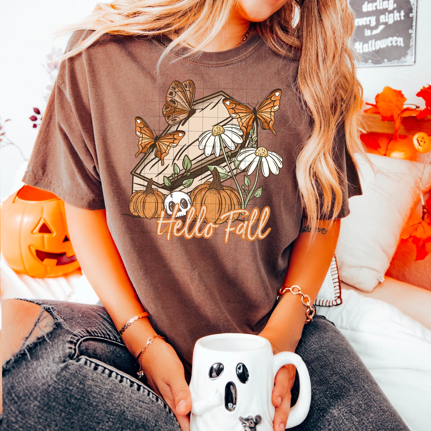 Hello Fall casket | DTF Transfer | POD